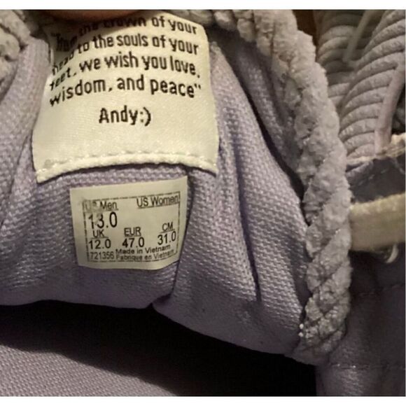 Vans Off The Wall Old Skool Purple corduroy Jumbo Cord Skate Shoes Size 13 Bloke - Picture 5 of 5